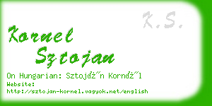 kornel sztojan business card